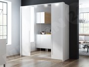 Skriňa Posero 210, Farby: biela / zrkadlo