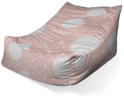 Sedací vak Lounge biele fľaky, ružová