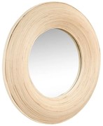 Nástenné zrkadlo s bambusovým rámom ø 60 cm Blush – Hübsch