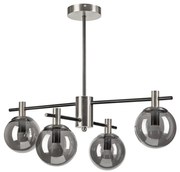 Luster na tyči LILOU 4xE14/5W/230V matný chróm/dymová