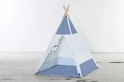 HOMCOM Detský Teepee Stan pre Deti od 3 rokov Drevený Tipi s Okienkom, Podložkou a Prepravnou Taškou do Interiéru a Exteriéru 120x120x155 cm Šedý | Ao