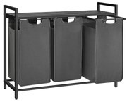 Kôš na bielizeň, 3 výsuvné priehradky, 72x92,5x33cm