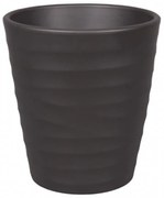 Obal na kvetináč  WAVE ORCHID vlny keramický mat antracitový