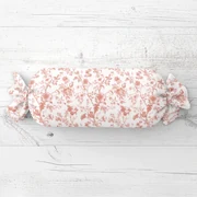 Biante Vankúš valec bonbon Sandra SA-640 Lososové kvety na bielom 15x40 cm