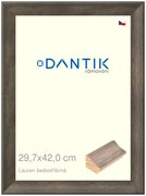 DANTIK rám na obraz 29,7x42 | Lauren šedostříbrná (Plexi Čiré)