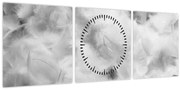 Obraz - Oblaky perie (s hodinami) (90x30 cm)