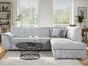 Rohová sedacia súprava Bernett, holubia sivá látka, pravý roh%