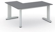 Rohový kancelársky písací stôl PRIMO FLEXIBLE, 160x140 cm, grafit