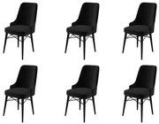 Súprava jedálenských stoličiek Pare Black, 6 ks, 6 ks