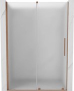 Mexen Velar, posuvné sprchové dvere do otvoru 150 cm, 8mm sklo námraza, medená matná, 871-150-000-31-65