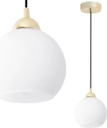 Závesné svietidlo Eliza, 1x biele sklenené tienidlo, g/b