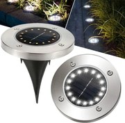Toolight Toolight, LED solárna lampa 1ks P60055, strieborná, OGR-05681