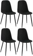 4x Stolička Giverny látka - čierna