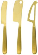 House Doctor Sada nerezových nožov na syry Golden – 3 ks
