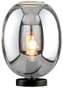 Čierna stolová lampa so skleneným tienidlom (výška 27 cm) Nayla – Fischer &amp; Honsel