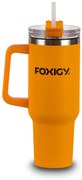 Foxigy Termohrnček do auta so slamkou 1200 ml Amber