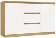 Komoda Malwa 2D3S 120 cm dub artisan/biela