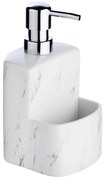Biely keramický dávkovač na mydlo Wenko Festival Marble, 380 ml