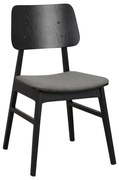 Čierna jedálenská stolička s tmavosivým sedákom Rowico Nagano