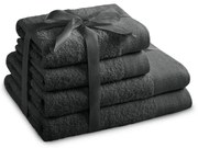 Tmavosivé froté bavlnené uteráky a osušky v súprave 4 ks Amari – Restilo