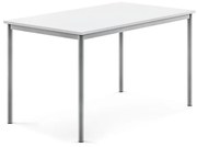 Stôl BORÅS, 1400x800x760 mm, laminát - biela, strieborná