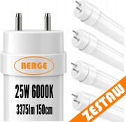 4x LED trubicové svetlo 150cm T8 25W 3375lm 6500K - studená biela