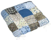 Bellatex Sedák Adela prešívaný Patchwork modrá, 40 x 40 cm