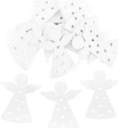 anjel drevený biely na dekorovanie 5×5×0,3cm cena za 1ks