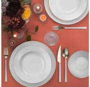 18-dielna jedálenská súprava biela/strieborná/porcelán