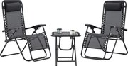 GARDEN LINE Súprava 2 záhradných stoličiek so stolom "Combo Set" v čiernej farbe LEZ7550