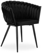 Jedálenská stolička COFTON zamatová, čierna