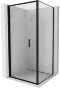 Mexen Exo, sprchovací kút so skladacími dverami 70 x 70 cm, 6mm číre sklo, čierny profil, 816-070-070-70-00
