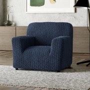 Bielastické poťahy MOSAICO modré kreslo (š. 60 - 110 cm)