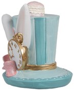 Dekorácia modrý klobúk s králičím ušami - 13*11*12 cm