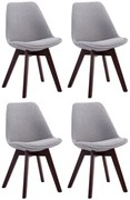 Stolička Borne V2 látka (SET 4 ks), drevené nohy orech - Sivá
