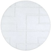 Kúpeľňový koberček SUPREME LINES línie, biely kruh