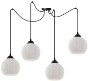 Závesné svietidlo Riffle Round Spider, 4x biele sklenené tienidlo, b
