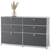 Kovová komoda »CN3« so 6 zásuvkami, sivá