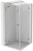 Mexen Lunar T, sklápací sprchový kút ľavý 110 x 110 cm, 8mm číre sklo, profil medená matná, 834T-110-110-65-00-L