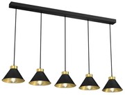 Luster na lanku DEMET 5xE27/60W/230V čierna/zlatá