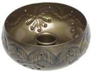 Mosadzný antik kovový svietnik na úzku sviečku Clarria - 10*4,5 cm