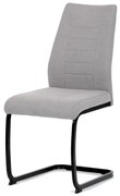 Židle jídelní, světle šedá látka, černé kovové nohy