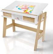 Detský rastúci stôl s úložným priestorom, biely