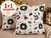 INTERMEDIC SK Obliečka na vankúš Christmas Teddy 40x40 cm – 1+1 ZADARMO