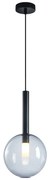 Závesné svietidlo Niko, 1x transparentné sklenené tienidlo, (fi 20cm), b