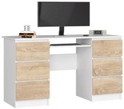 Písací stôl A-11 135 cm biely/dub sonoma