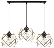 Závesné svietidlo Stella, 3x zlaté drôtené tienidlo