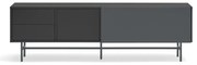 Čierno-antracitový TV stolík 180x56 cm Nube – Teulat