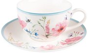 Porcelánová šálka s tanierikom Meadow - 12*8*10 cm / Ø15*2 cm / 230 ml