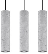 Závesné svietidlo Luvo, 3x betónové tienidlo